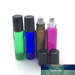 5pcs Empty 10ml Roller Glass Perfume Bottle Essential Oil Sample 10cc Roll-On ball thick Bottle Free Shipping