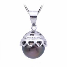 Silver 925 Empty Pendant Setting Sterling Bails Pearl Mounting for Round Pearl Jewelry Making 5 Pieces