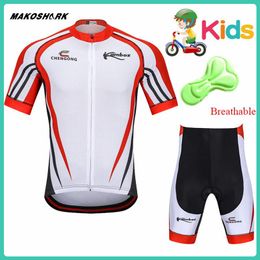 -Set da corse Makoshark Bambini Summer Team Suit Bicycle Suit Bianco 2021 Stile Motobiker Guida in Jersey Pantaloni Moto Abito da moto
