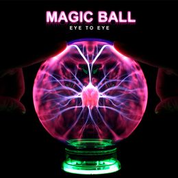 Novelty Magic Plasma Ball Light 3/4/5/6 Inch Night Light Christmas Kids Gift Glass Plasma Lamp Party Decor Table Lights 201028