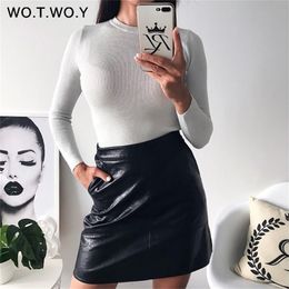 WOTWOY Shiny Lurex Knitted Sweater Women Long Sleeve Slim Fit Basic Sweaters Women Knit Solid Pullovers Black White Jumper Femme 201222