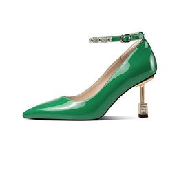 2022 primavera e l'estate nuove scarpe da donna punta a punta tacchi a spillo strass in metallo galvanica tacco scarpa moda donna scarpe singole