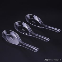 New arrival Family kitchen transparent plastic disposable spoon transparent spoon Tableware Soup Spoon 12cmx3.5cm Factory wholesale LX1334