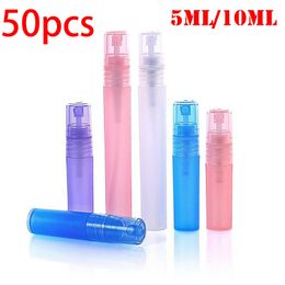 50pcs x 5ML 10ML Empty Portable Atomiser Spray Bottles Perfume Makeup Cosmetic Plastic PP Containers