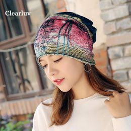 Beanie/Skull Caps Women's Winter Outdoor Warm And Cold Riding Baotou Confinement Cap Multi-function Scarf Hat Hood Fashion1