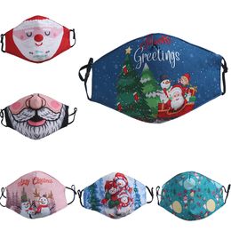 New cartoon Christmas face masks available in winter can be fitted with filters PM2.5 dust - proof thermal face mask Christmas presents