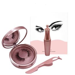 DHL Magnetic Liquid Eyeliner False Eyelashes Kit with Tweezer 5 Magnets lashes Natural Set 3 sets Glue Free by hope11