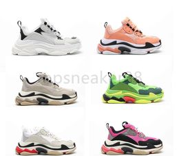 High quality fashion shoes Paris 17FW cactus metal gold Modelling sneaker Triple S white huge casual shoes tennis black red men and women sho
