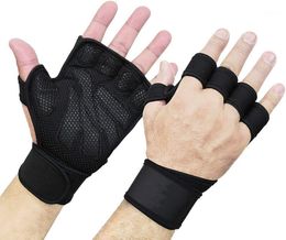 wrist guard gloves NZ - Durable Leather Bracer Padded Silicone Cycling Gloves Fitness Weight Lifting And Antiskid Wrist Guard Exercise Equipment 07JW263