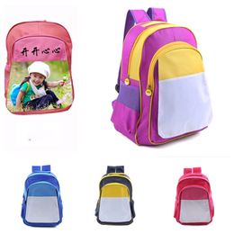 Zaino a trasferimento termico fai da te per bambini sublimazione borse a spalla vuote borse colorate per studenti di Natale borsa da scuola per ragazzi borse regali E121409