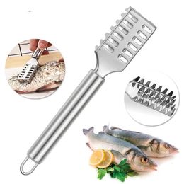 skin scrapers NZ - Kitchen Tools Stainless Steel Fish Skin Brush Manual Multi-purpose Fast Remove Fishs Scale Scraper Planer Household Kitchen Cooking Accessorie WH0442