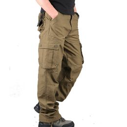 Men's Cargo Pants Casual Multi Pockets Military Tactical Pants Men Outerwear Army Straight Slacks Long Trousers Men Clothes 201118