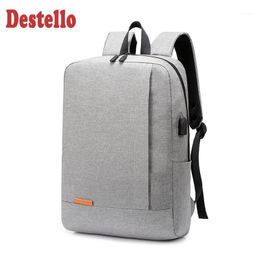 Backpack Solid USB Backpacks Casual Softback Bags Air Cushion Belt Breathable Mens Bookbag Multi-function Large Capacity