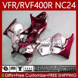 Motorcycle Body For HONDA RVF400R RVF400 R VFR400R 87 88 Bodywork 78No.88 NC24 V4 RVF VFR 400 VFR400 R 400RR VFR 400R 1987 1988 Dark red VFR400RR 87-88 Fairing Kit