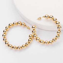Fashion minimalist wind alloy ring beads earrings women's personality minimalist Net red ins Wind earrings