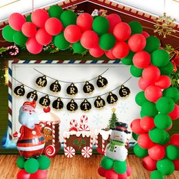 Christmas Balloon Set 10inch Red Green Xmas Latex Balloon Cartoon Santa Claus Snowman Aluminum Foil Balloon Helium Balloons