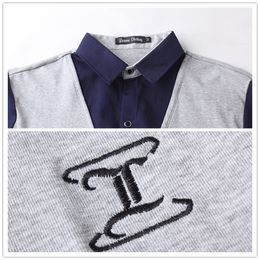 men's t-shirt fake two design shirt collar cotton t-shirt long sleeve t shirt men tee tops clothes 201203