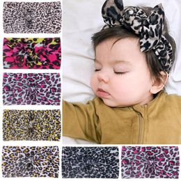 Baby Girls Headband Leopard Bow Knot Hairbands Elastic Nylon Hair Bows Turban Newborn Headwear Hair Accessories 6 Designs Optional