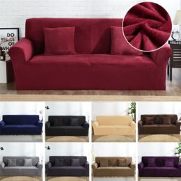 Velvet Sofa Cover for Living Room Sectional Couch Cover Armchair Slipcover L Shaped Corner Sofa Cover Stretch 1 2 3 4 Seater LJ201259i