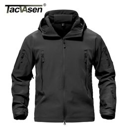 TACVASEN Army Camouflage Airsoft Jacket Uomo Giacca tattica militare Giacca invernale Softshell impermeabile Giacca a vento Caccia Abbigliamento 201118