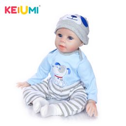 KEIUMI Hot Sale Reborn Dolls 55 CM Cloth Body Wholesale Lifelike Baby Boys Newborn Fashion Doll Christmas Gift New Year Present LJ201031