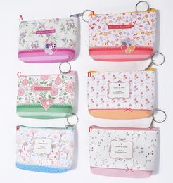 Fashion fresh change purse lovely flower coin purses unisex coin case girls keys bag travel storage bags wallets