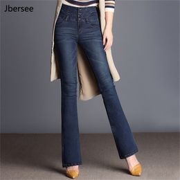 Spring Autumn High Waist Jeans Women's New Casual Denim Flare Pants Fashion Stretch Jeans woman Jeans Plus Size 201223
