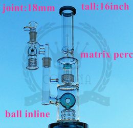 Glass Bong Water hookahs smoking pipes Triple Recycler Oil Rigs Bubblers Bongs 18mm