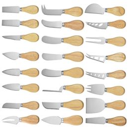 Stainless Steel Cheese Knife Wood Handle Butter Knife Multi Function Board Butter Spreader Cheese Shredder Kitchen Gadgets