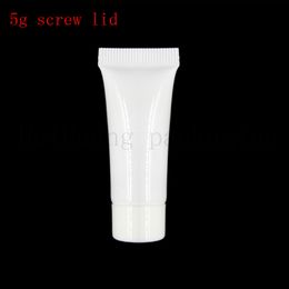 100pcs/lot 5ml Facial Cleanser Container Reusable white Soft Tube PVC Cosmetic Travel Empty soft tube screw lid