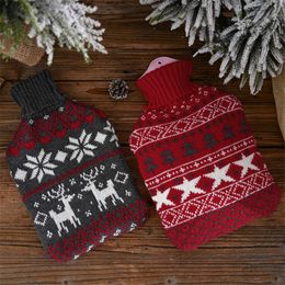 Hot Water Bag Bottle Cartoon Knitted Cover Large Size Cloth Cold-proof Cover Home Christmas Patterns Gifts 32*20cm JK2011XB