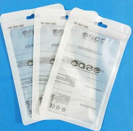 12*21cm white Zip Mobile phone accessories case earphone shopping packing bag OPP PP PVC Poly plastic packaging