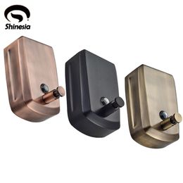 Solid Brass Bathroom Liquid Soap Dispenser 800ml Wall Mounted Black/Antique/Brushed Bathroom accessories For Kitchen Bathroom Y200407