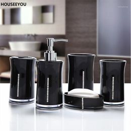 Bath Accessory Set Diamond Safety Environmental Protection Odorless Toothbrush Holder Emulsion Bottle Gargle Cup Bathroom Accessories 5pcs/s