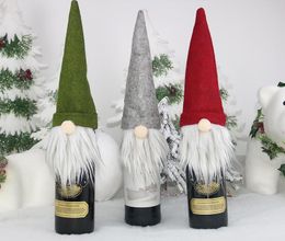 New Christmas Gift Bag Decorations Santa Claus Wine Glass Bottle Set Champagne Decoration Wine