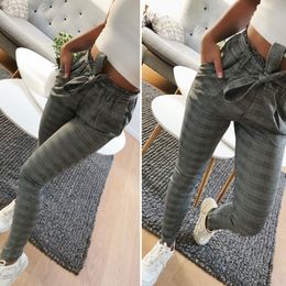 Hot Sale Striped OL Chiffon High Waist Harem Pants Women stringy selvedge Summer Style Casual Pants Female Trousers 201111