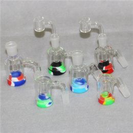 Smoking Glass Reclaim Catcher ash catchers handmake with 4mm Quartz Banger nail and 5ml 7ml silicone containers for dab rig oil bong DHL