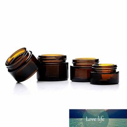 10PCS X 5g-50g Amber Glass Container Bottles Jars Brown Pot for Cosmetic Face Cream Lip Balm Sample Storage Home Use with Gasket