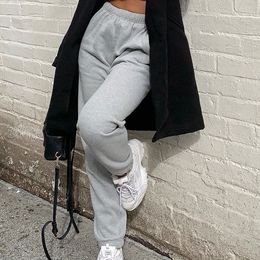 Women'S Sweatpants And Joggers Grey Streetwear Pants Women Summer Loose High Waisted Trousers White Wide Leg Sweat Pant S-L
