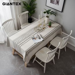 Table Cloth Cotton Linen Lace Tassel Tablecloth Rectangular Tablecloths Dining Table Cover Obrus Tafelkleed Mantel Mesa Nappe T200707