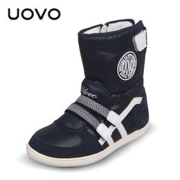 HOT UOVO Brand Kids Shoes Winter Boots For Girls And Boys Fashion Baby Snow Boots Warm Beatiful Girls Short Boots Size 26#-37# LJ200911