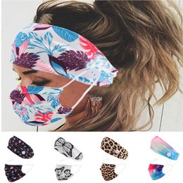 Designer Headband And Face Mask Set Valentines Day Gifts Hair Accessories Head Band With Masks Button For Sport Yoga