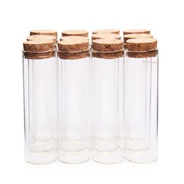 2021 Mini Empty 2.5ML 3ML 4ML 5ML 6ML 13ML Clear Glass Tube With Cork Small Corked Tube Containers Cork Stoppered Vials