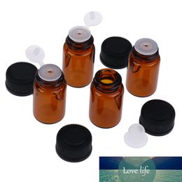 10PCS Empty 2ML PVC Amber Essential Oil Bottle with Orifice Reducer and Cap Small Brown Perfume Oil Vials Sample Test Bottle New