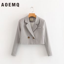 AOEMQ Office Lady Coats Company Meeting Room Short Jackets/Coats Business Suit for Business Trip Outwear Coats Women Clothing 201106