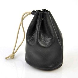 Genuine Women Coin Real Purses Leather Bag Vintage Retro Draw String Wallet Bucket Lady Purse Organiser Fashion Change Money Bags Pouch