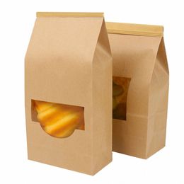 Paper Bakery Bags Kraft Lock Gift Bags for Storing Cookie Coffee or Packaging Food Samples To Go Snacks Dessert Treat Party Favours