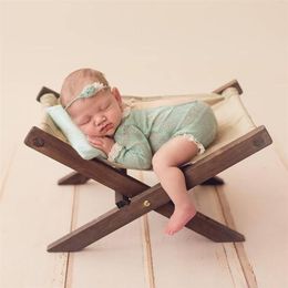 Newborn Baby Photography Props Deck Chair Infant Photo Shooting Fotografia Posing Accessories LJ201215