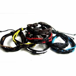 Leather Bracelets Christmas Gift Latest Men Black Retro Punk Charm Bracelet