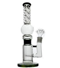 12 Inch Glass Bongs Twisted Procolator Small Philtre Dab Rig Smoking Water Pipes Cyclone Glass Bongs Assorted Colour Upon Request